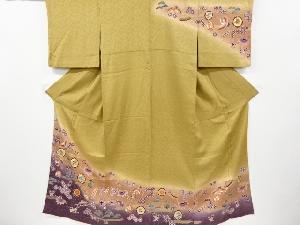 群鶴に宝尽くし模様訪問着